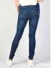 High Waist Denim Style Stretchy Legging (Fleece Lined) (One Size)